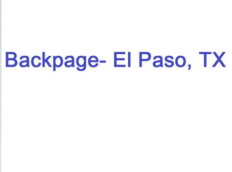 backpage el paso